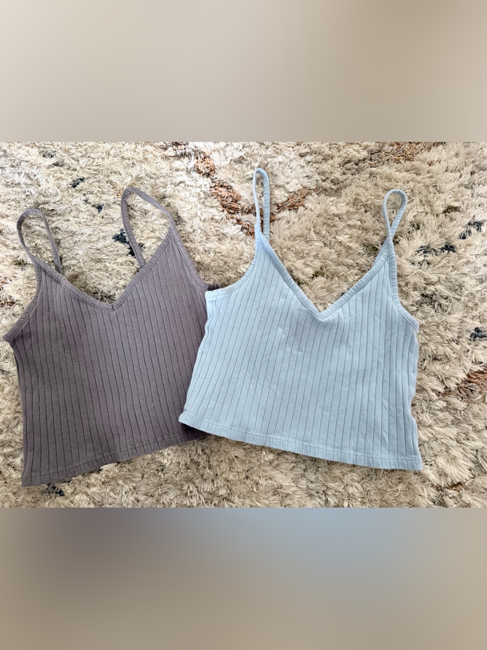 H&M Ribbed Bandeau Bralettes in Gray and Light Blue